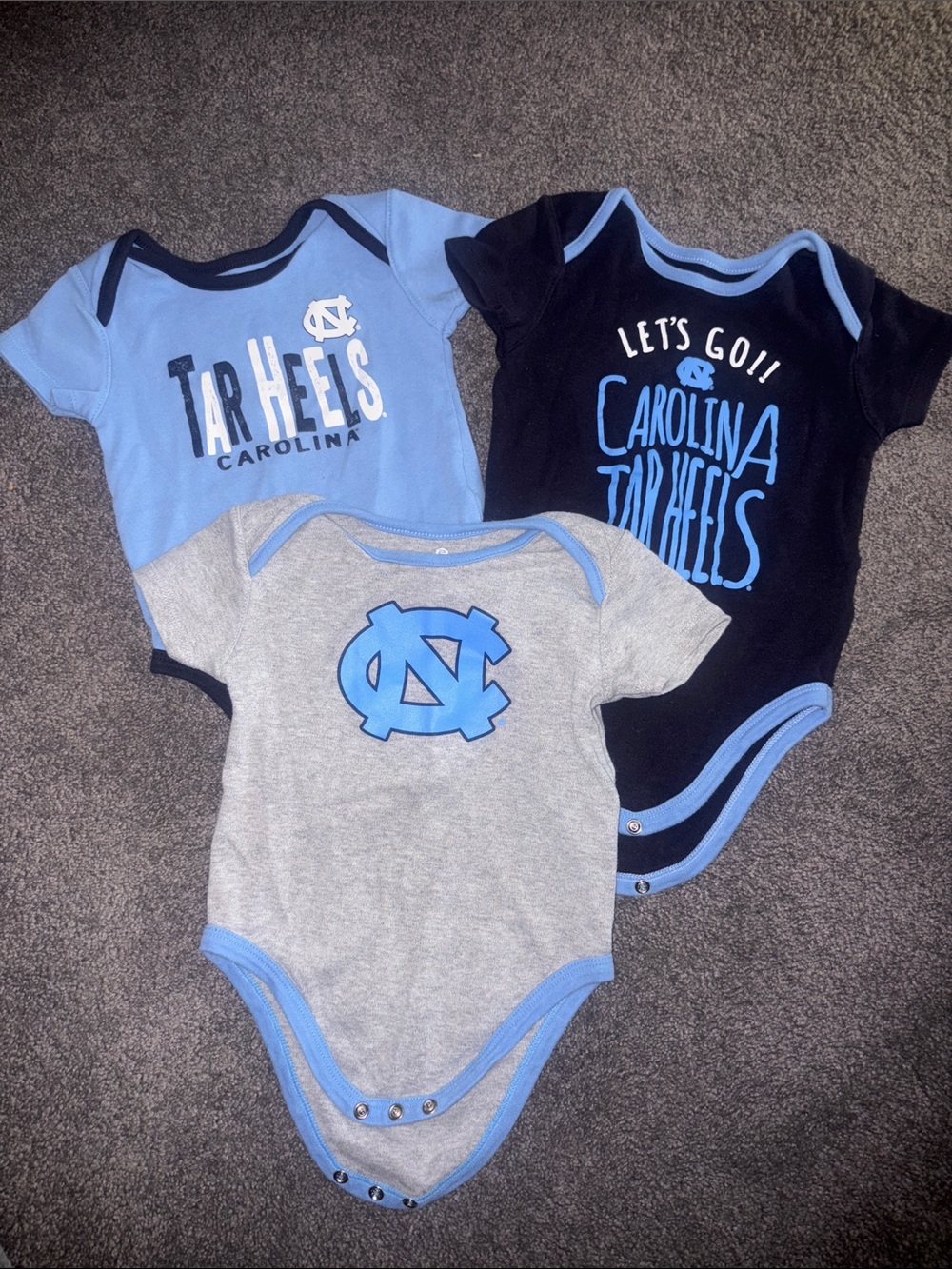North Carolina Tar Heel Baby Onesie Bodysuits Bundle
